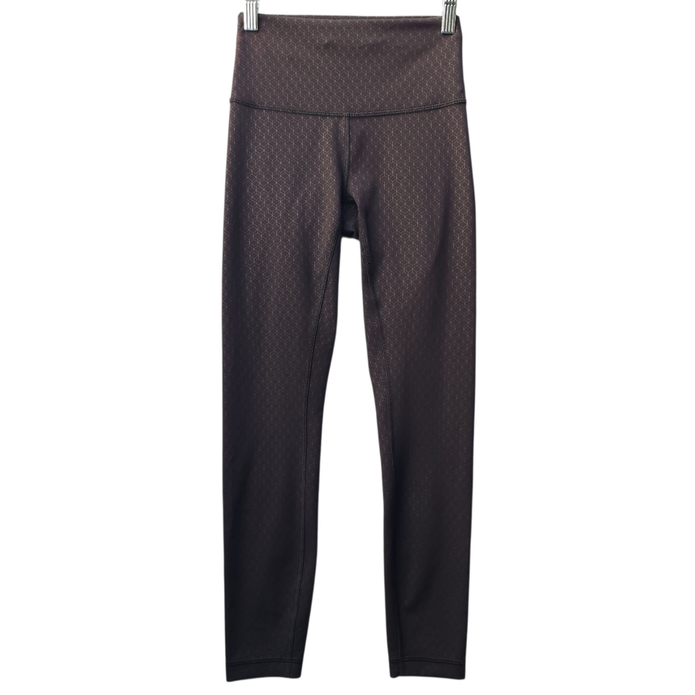 Lululemon Wunder Train High Rise Tight 25" Black Geo Embossed